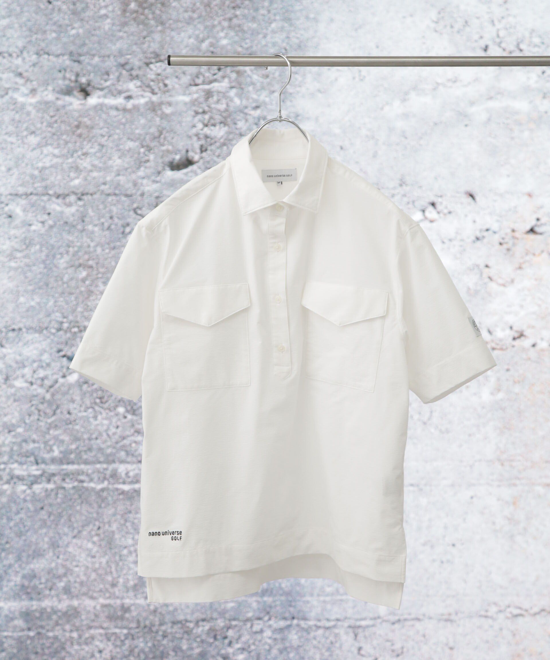 nano･universe「nano universe GOLF/サッカーストライプ半袖シャツ」|Tシャツ・カットソー|ホワイト