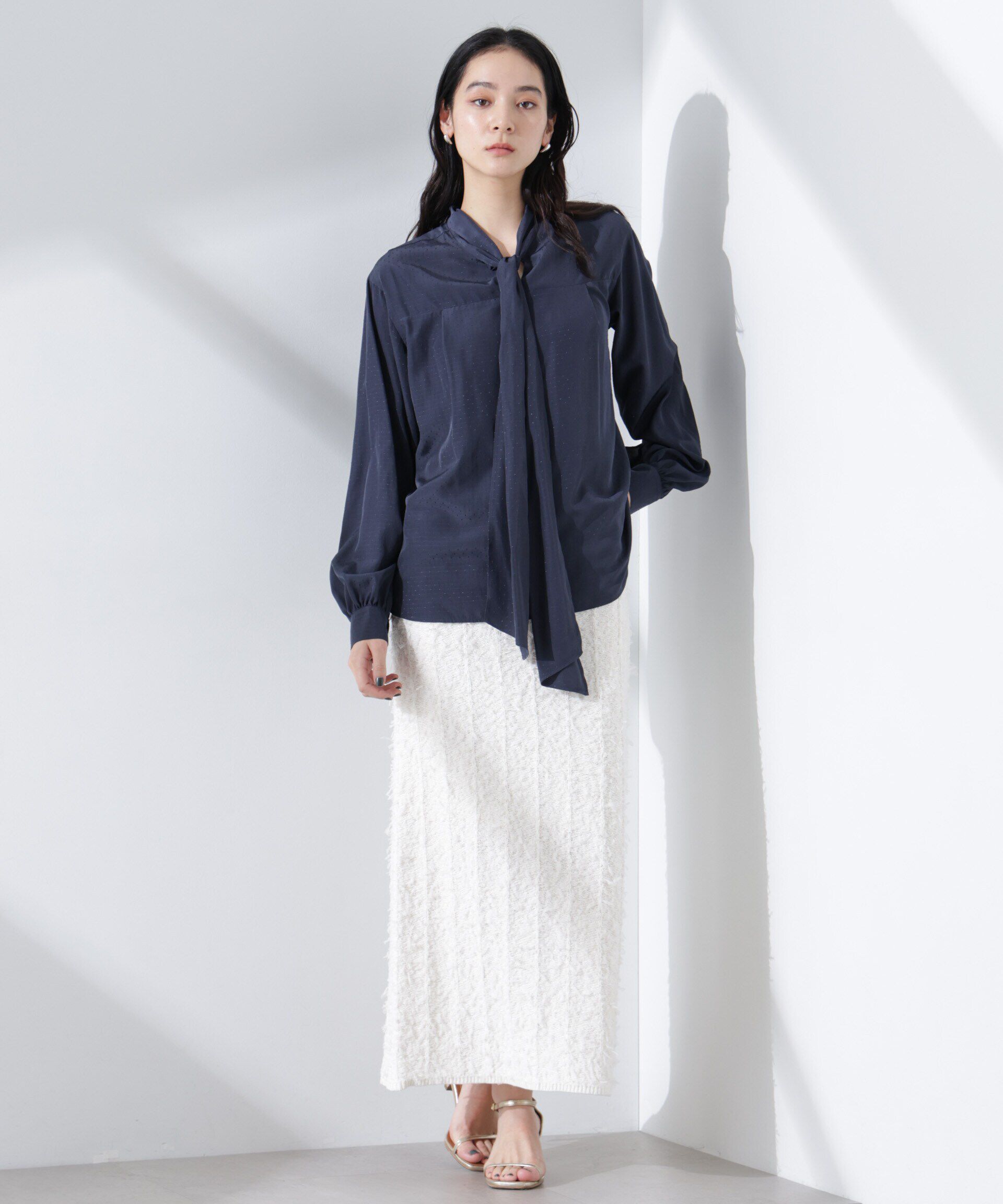 nano･universe「前後2WAYボウタイブラウス」|シャツ・ブラウス|