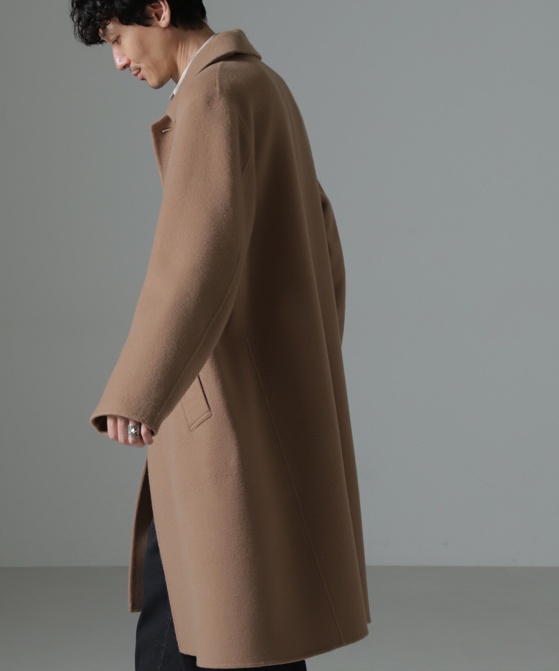 nano･universe「ダブルフェイスウールリバーバルカラーコート」|その他|