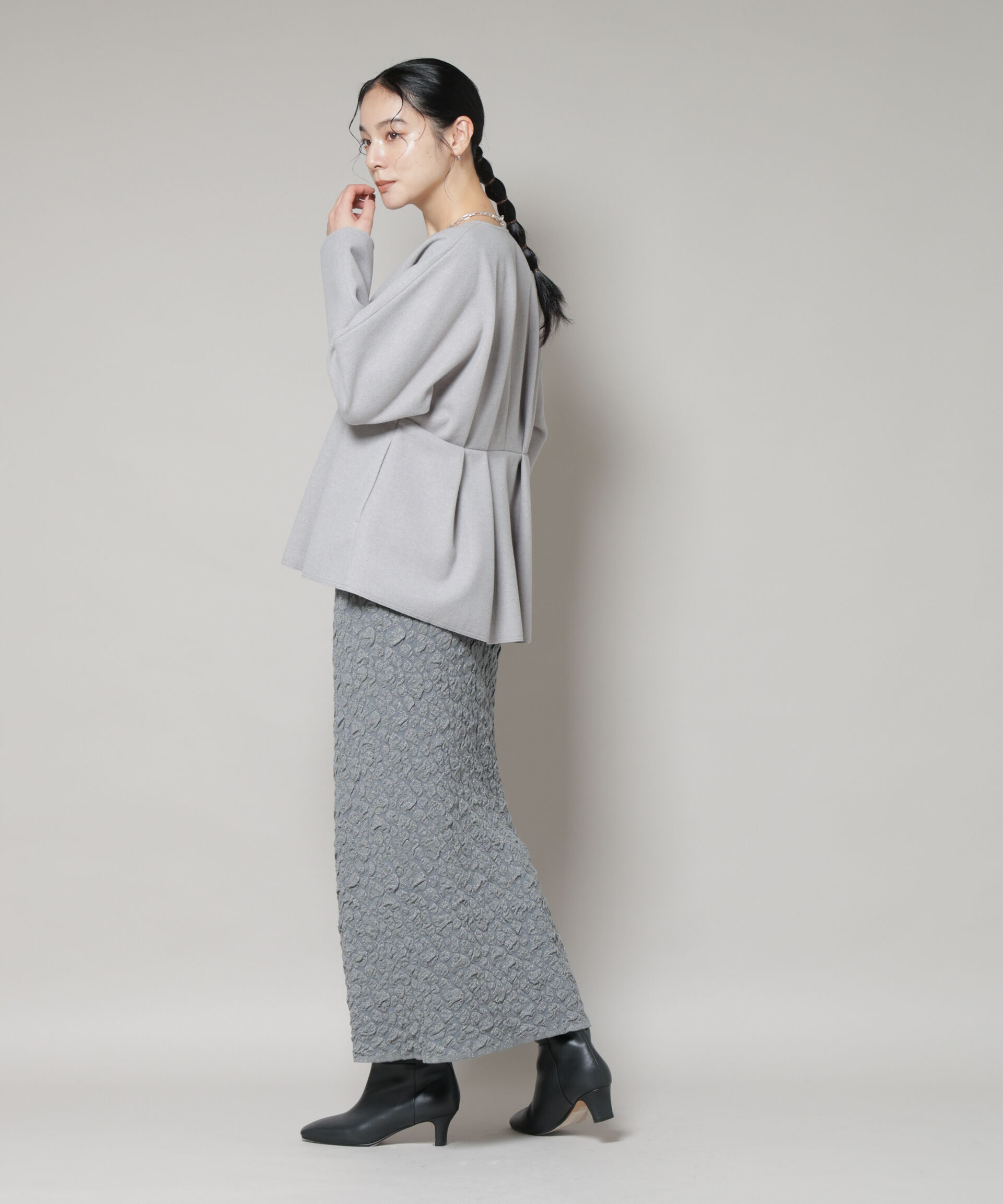 nano･universe「ラメジャガードニットタイトスカート」|スカート|