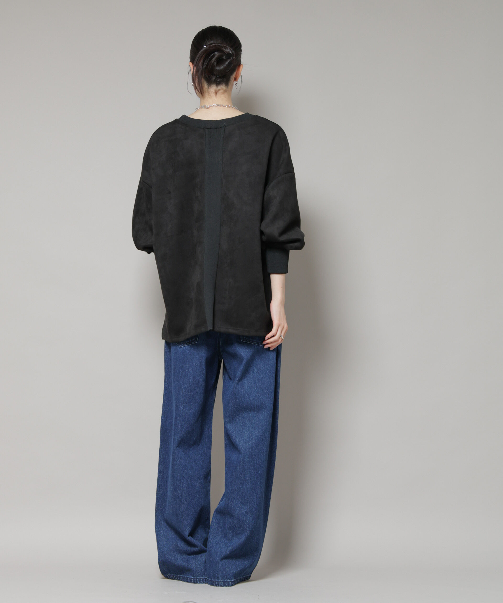 nano･universe「カットスエードサイドスリットワイドプルオーバー(セットアップ可)」|Tシャツ・カットソー|