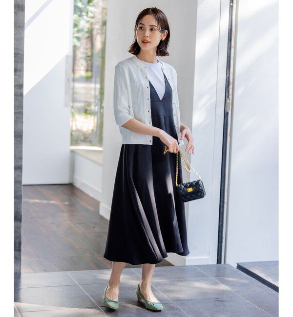 組曲「【WEB限定・シワになりにくい】ジェシーツイル ジャンパースカート」|ワンピース|ブラック系