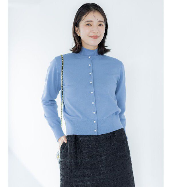 組曲「【洗える・6色展開】Elenaベーシックニット カーディガン」|カーディガン|ブルー系