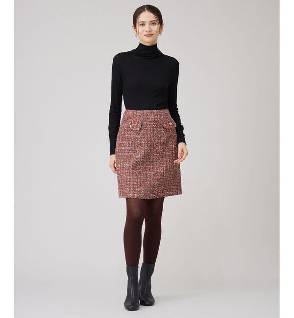 自由区「【洗える】ベアテレコボトルネック カットソー」|Tシャツ・カットソー|