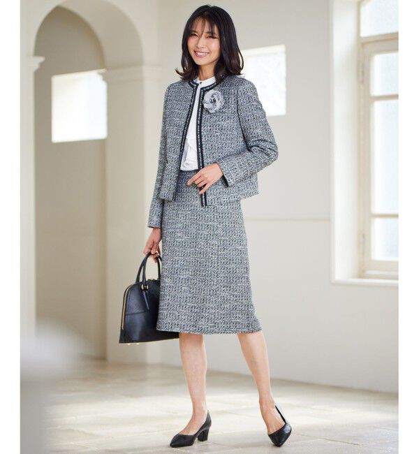 23区「シャイン ツイード コサージュ」|ブローチ・コサージュ|