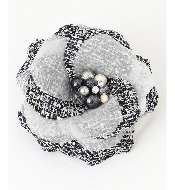 23区「シャイン ツイード コサージュ」|ブローチ・コサージュ|