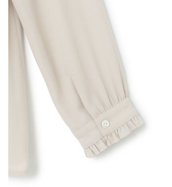 23区「【吸水速乾/UVケア/防シワ性】バックサテンアムンゼン スタンドフリル ブラウス」|シャツ・ブラウス|