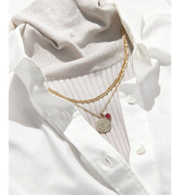 23区「カラーストーン コイン ネックレス」|ネックレス|