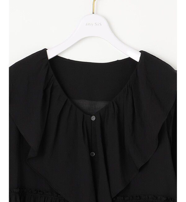 any SiS「【洗える】シアーヴィンテージライクラッフル ブラウス」|シャツ・ブラウス|