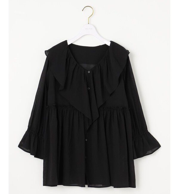 any SiS「【洗える】シアーヴィンテージライクラッフル ブラウス」|シャツ・ブラウス|