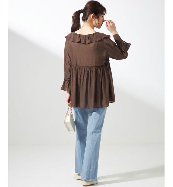 any SiS「【洗える】シアーヴィンテージライクラッフル ブラウス」|シャツ・ブラウス|