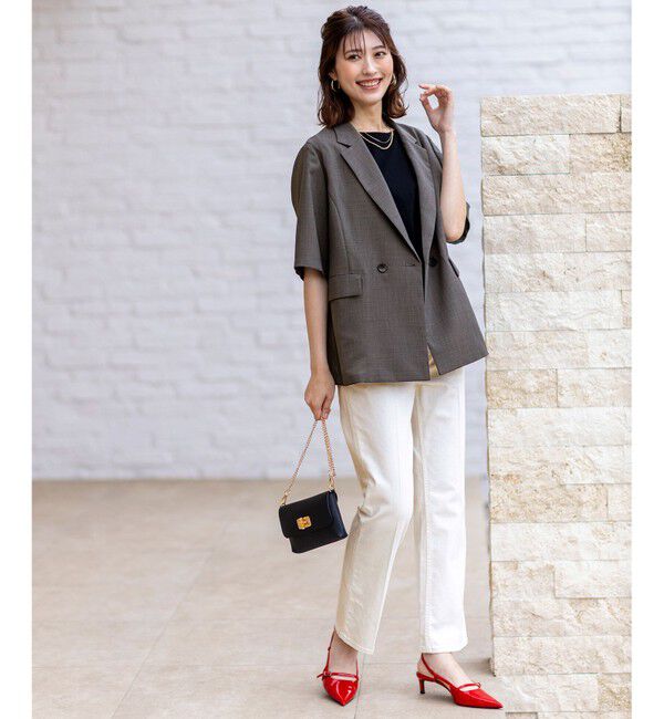 ANY SIS「【接触冷感・速乾・UVカット・洗える】スイートクール ジャケット」|テーラードジャケット|