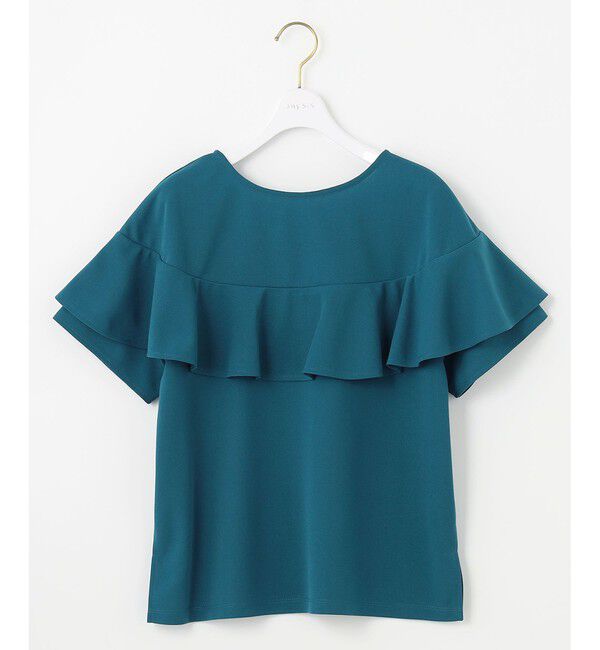 ANY SIS「【前後着用・UVケア・洗える】2WAYジョーゼットジャージーフリル カットソー」|Tシャツ・カットソー|