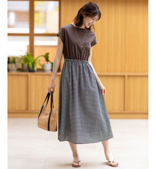 ANY SIS「【洗える】チェックドッキング ワンピース」|ワンピース|