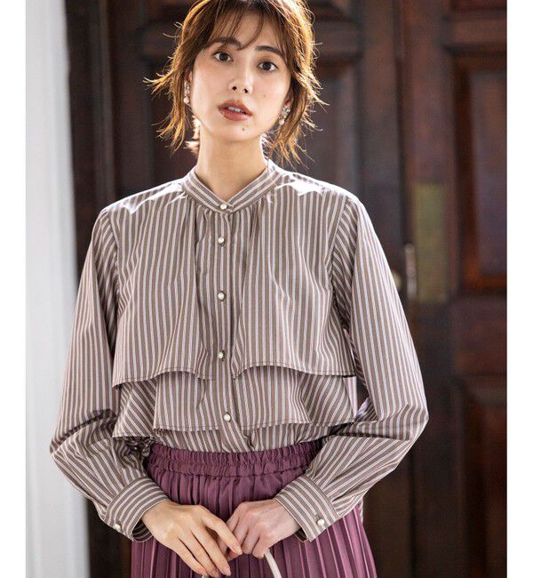 ANY SIS「ラッフルレイヤード ブラウス」|シャツ・ブラウス|ボルドー系