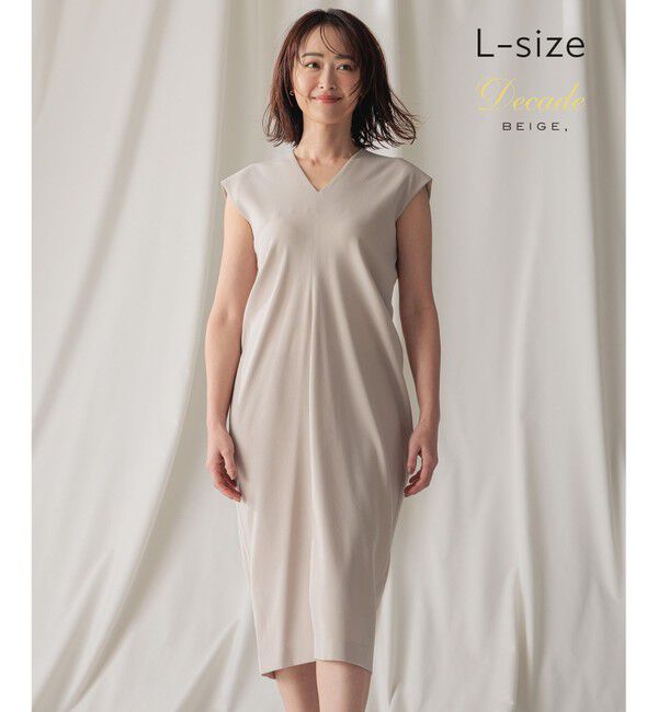 BEIGE,「【L-size】CINDY / Vネックドレス」|ワンピース|Sand