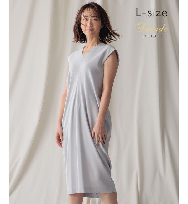 BEIGE,「【L-size】CINDY / Vネックドレス」|ワンピース|Ice blue