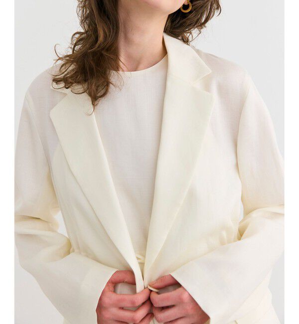 BEIGE,「【洗える】BERGAMOT / ウォッシャブルリネンバックドロストジャケット」|テーラードジャケット|