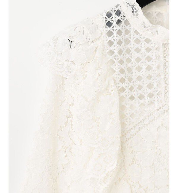  「ハイネックレースコンビトップ」|シャツ・ブラウス|