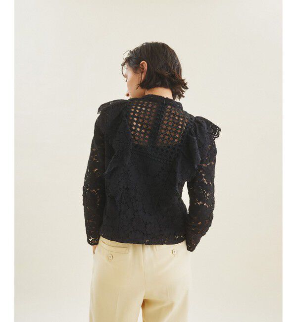 「ハイネックレースコンビトップ」|シャツ・ブラウス|