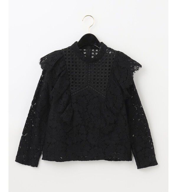  「ハイネックレースコンビトップ」|シャツ・ブラウス|