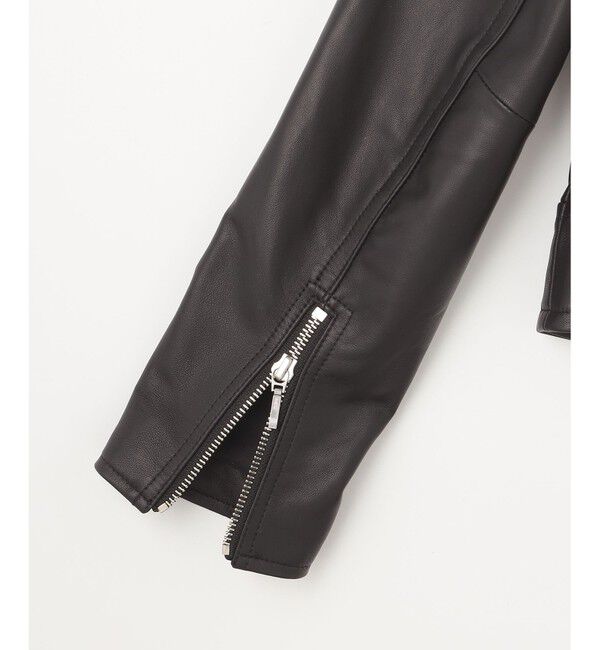 GRACE CONTINENTAL「ノーカラーレザーライダースジャケット」|ライダースジャケット|