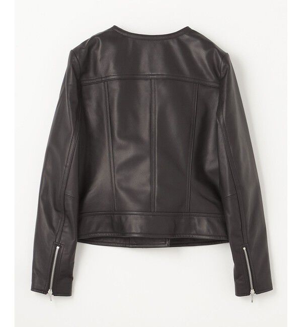 GRACE CONTINENTAL「ノーカラーレザーライダースジャケット」|ライダースジャケット|