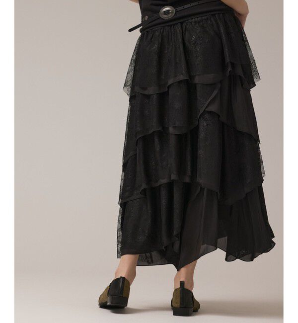 GRACE CONTINENTAL「レースコンビティアードスカート」|スカート|