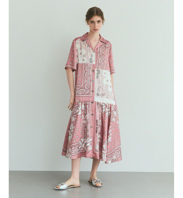 Grace Class「バンダナプリントシャツドレス」|ワンピース|ピンク