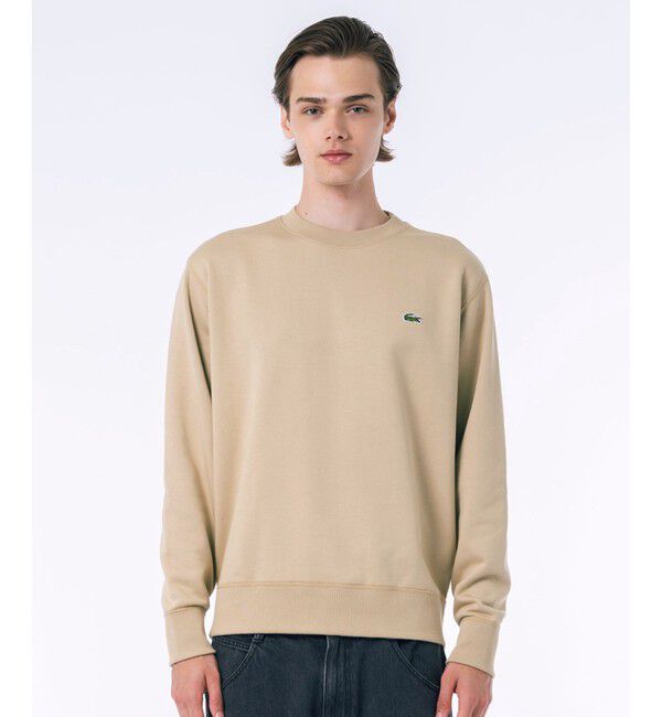LACOSTE「プレミアムスウェットクルーネック トレーナー」|スウェット・ジャージ|ベージュ