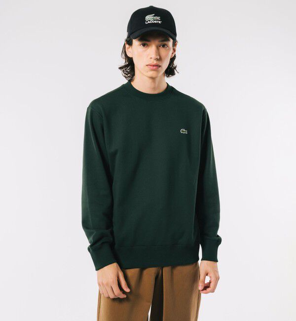 LACOSTE「プレミアムスウェットクルーネック トレーナー」|スウェット・ジャージ|ダークグリーン