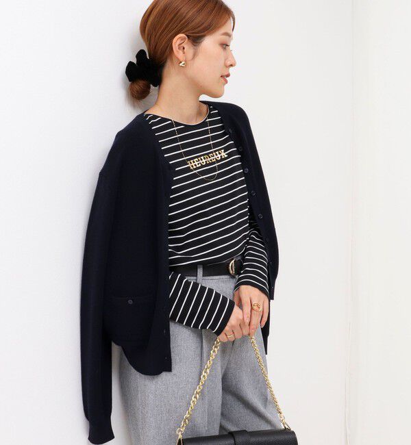 NOLLEY'S「《手洗い可能》ESPOIR 16G片畦クルーネックカーディガン」|カーディガン|