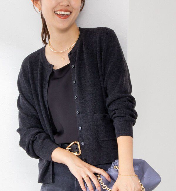 NOLLEY'S「《手洗い可能》ESPOIR 16G片畦クルーネックカーディガン」|カーディガン|