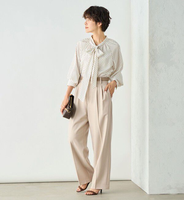 NOLLEY'S sophi「《セットアップ対応》ウール混ウォッシャブルワイドパンツ」|その他|