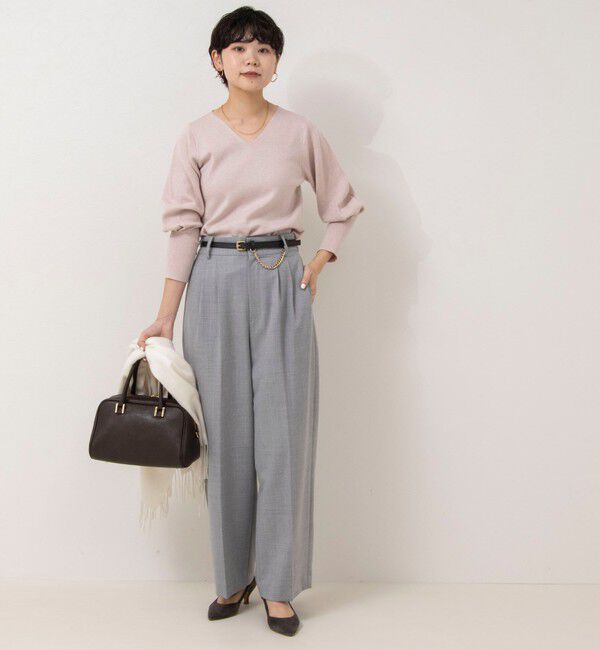 NOLLEY'S sophi「《セットアップ対応》ウール混ウォッシャブルワイドパンツ」|その他|