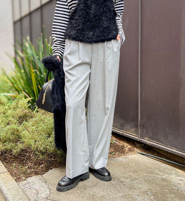 NOLLEY'S sophi「《セットアップ対応》ウール混ウォッシャブルワイドパンツ」|その他|