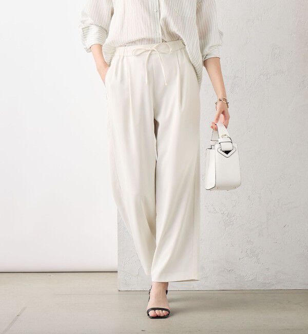 NOLLEY'S sophi「【追加】《オールシーズン対応》ウォッシャブルダブルクロスサテンイージーワイドパンツ」|その他|