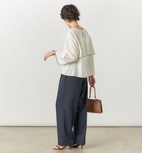 NOLLEY'S sophi「【追加】《オールシーズン対応》ウォッシャブルダブルクロスサテンイージーワイドパンツ」|その他|
