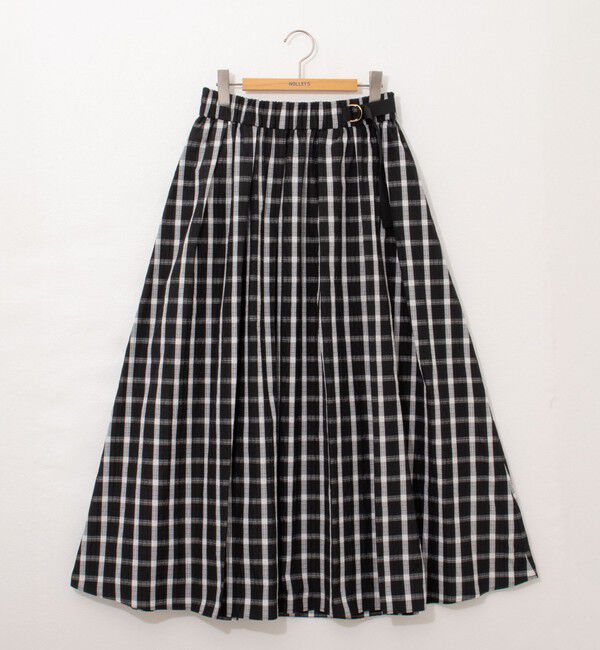 NOLLEY'S「ウォッシャブルチェックタフタロングスカート」|フレア|