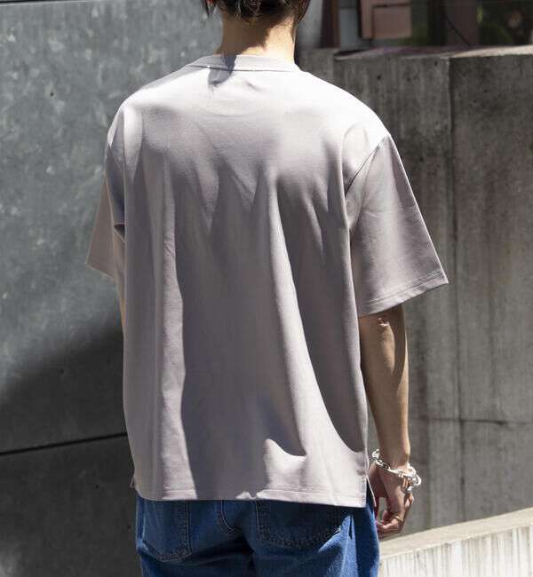 GLOSTER「【GLOSTER/グロスター】ポンチオーバーサイズ クルーネックTシャツ サイドスリット」|Tシャツ・カットソー|