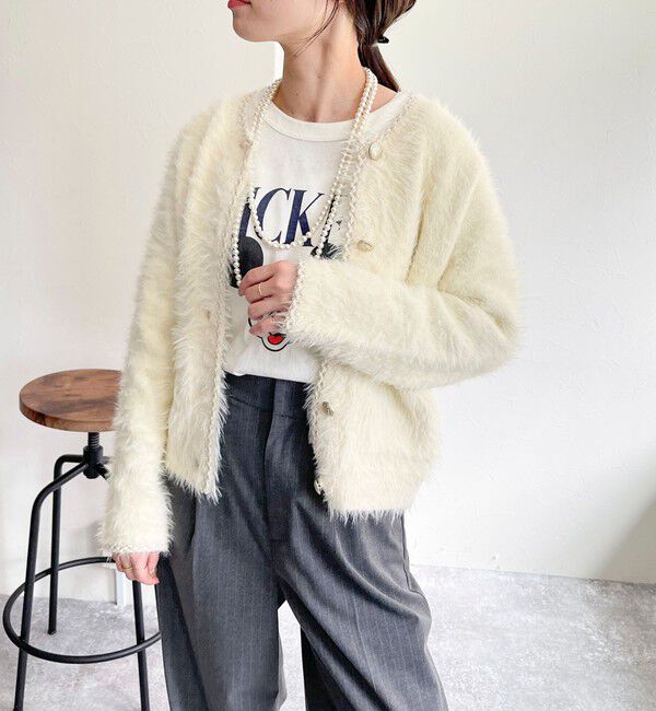 fredy emue「シャギーポケ付きジャケットカーディガン」|カーディガン|