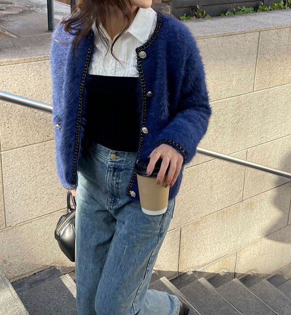 fredy emue「シャギーポケ付きジャケットカーディガン」|カーディガン|