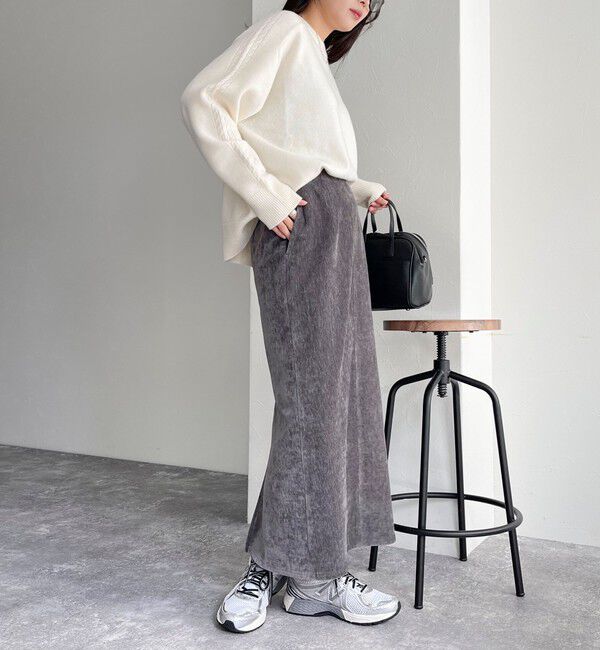 fredy emue「クラッシュベロアナロースカート」|タイト|