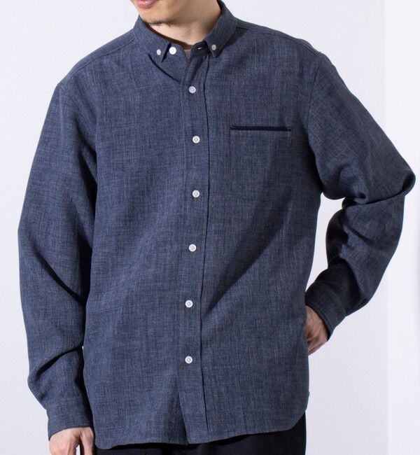 GLOSTER「【GLOSTER/グロスター】リネンライクキャンバス チビ衿ボタンダウンシャツ」|シャツ・ブラウス|