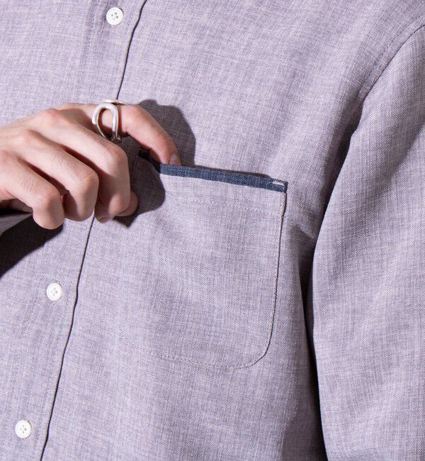 GLOSTER「【GLOSTER/グロスター】リネンライクキャンバス チビ衿ボタンダウンシャツ」|シャツ・ブラウス|