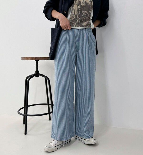 fredy emue「【GEVACO/ゲバコ】《セットアップ対応》タックロングパンツ」|チノ|ブルー系その他