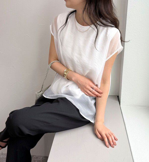 fredy emue「シアーオーガンジーレイヤードノースリーブブラウス」|シャツ・ブラウス|オフホワイト