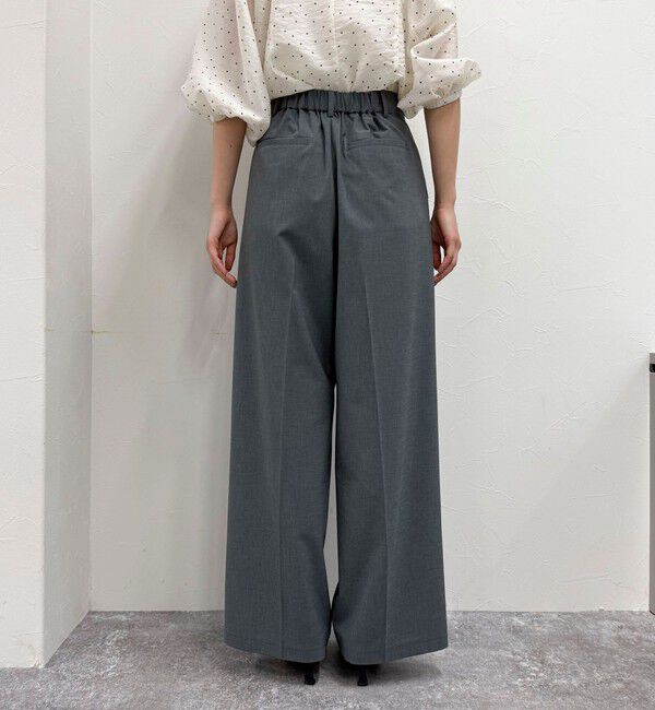 fredy emue「【吸水速乾/接触冷感/ウォッシャブル/防シワ加工】接触冷感タックスラックスパンツ」|スラックス|