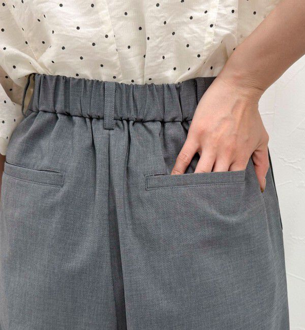 fredy emue「【吸水速乾/接触冷感/ウォッシャブル/防シワ加工】接触冷感タックスラックスパンツ」|スラックス|