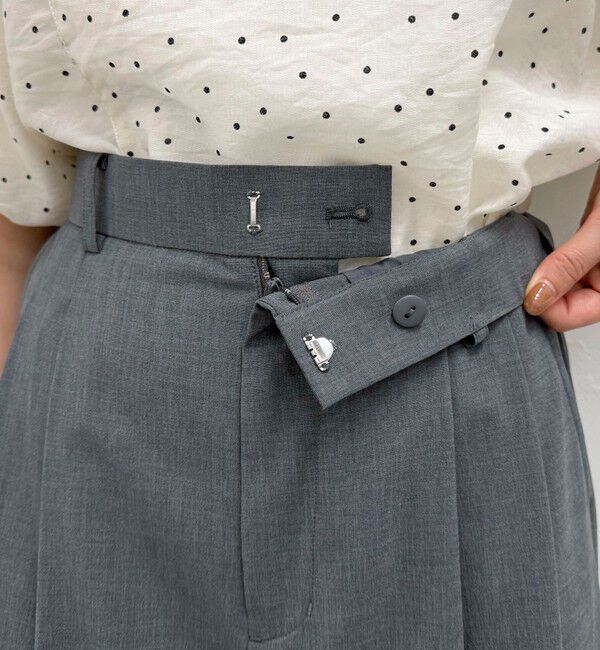 fredy emue「【吸水速乾/接触冷感/ウォッシャブル/防シワ加工】接触冷感タックスラックスパンツ」|スラックス|